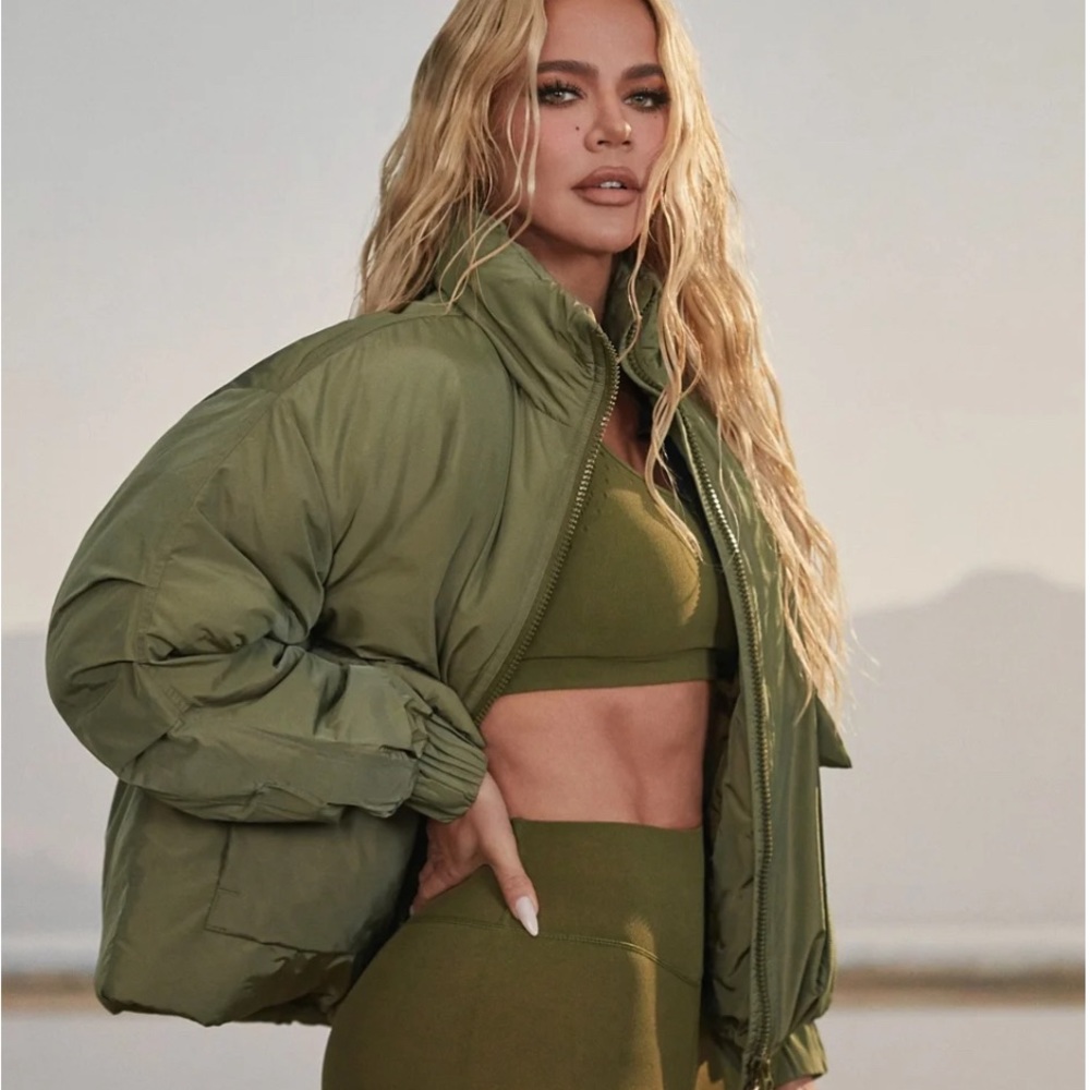 Fabletics Khloe Puffer Olive Green Jacket